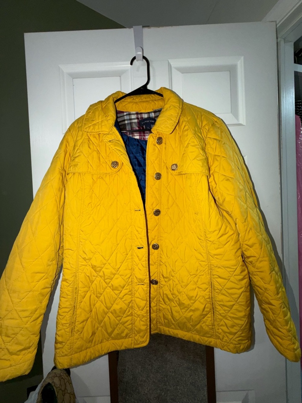 Lands End Quilted Yellow Jacket